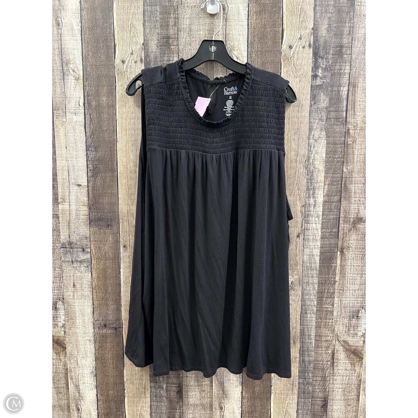 Top Sleeveless By Croft And Barrow In Black, Size: 3x