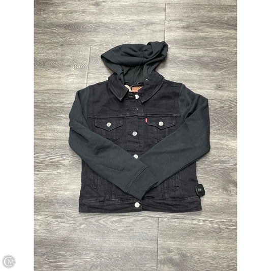 Jacket Denim By Levis In Black Denim, Size: S