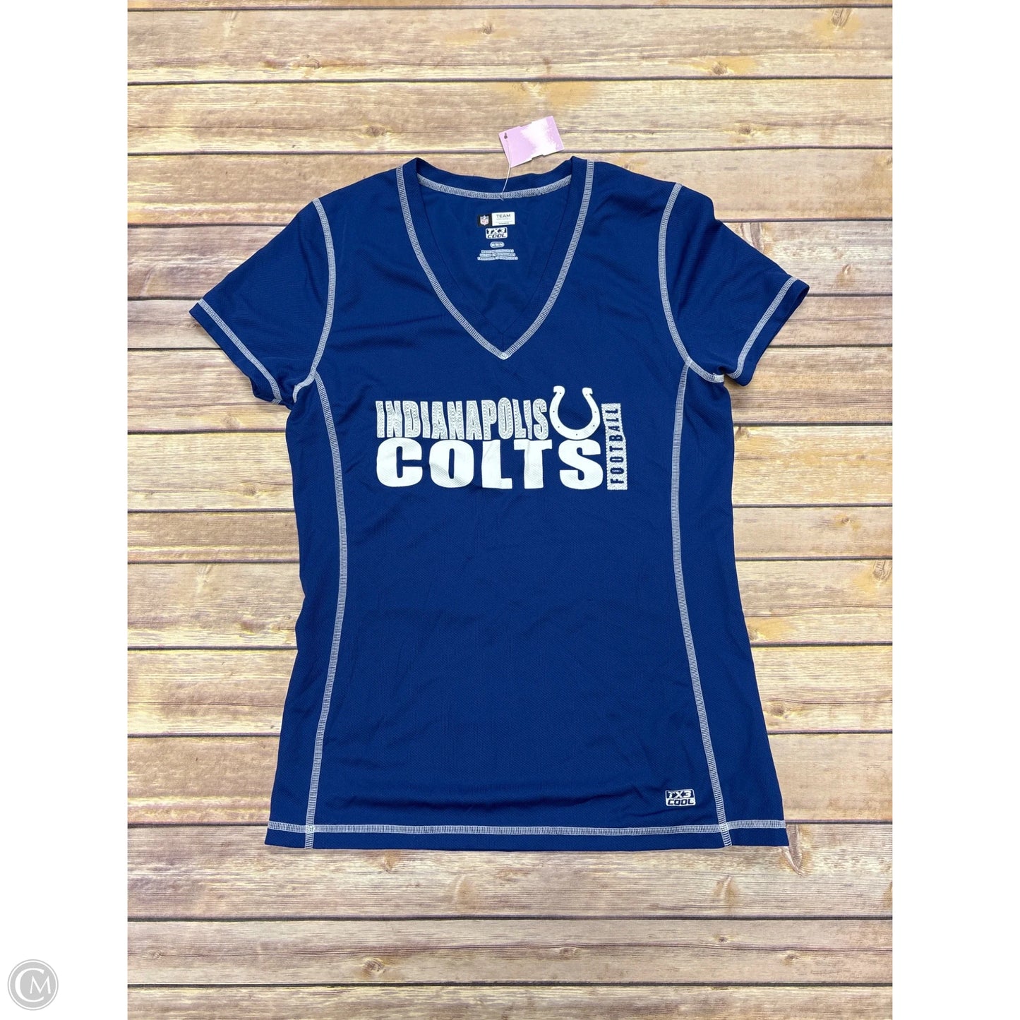 Athletic Top Short Sleeve By Nfl In Blue, Size: M