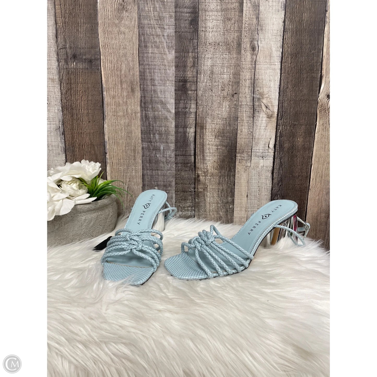Sandals Heels Block By Cme In Blue, Size: 8.5