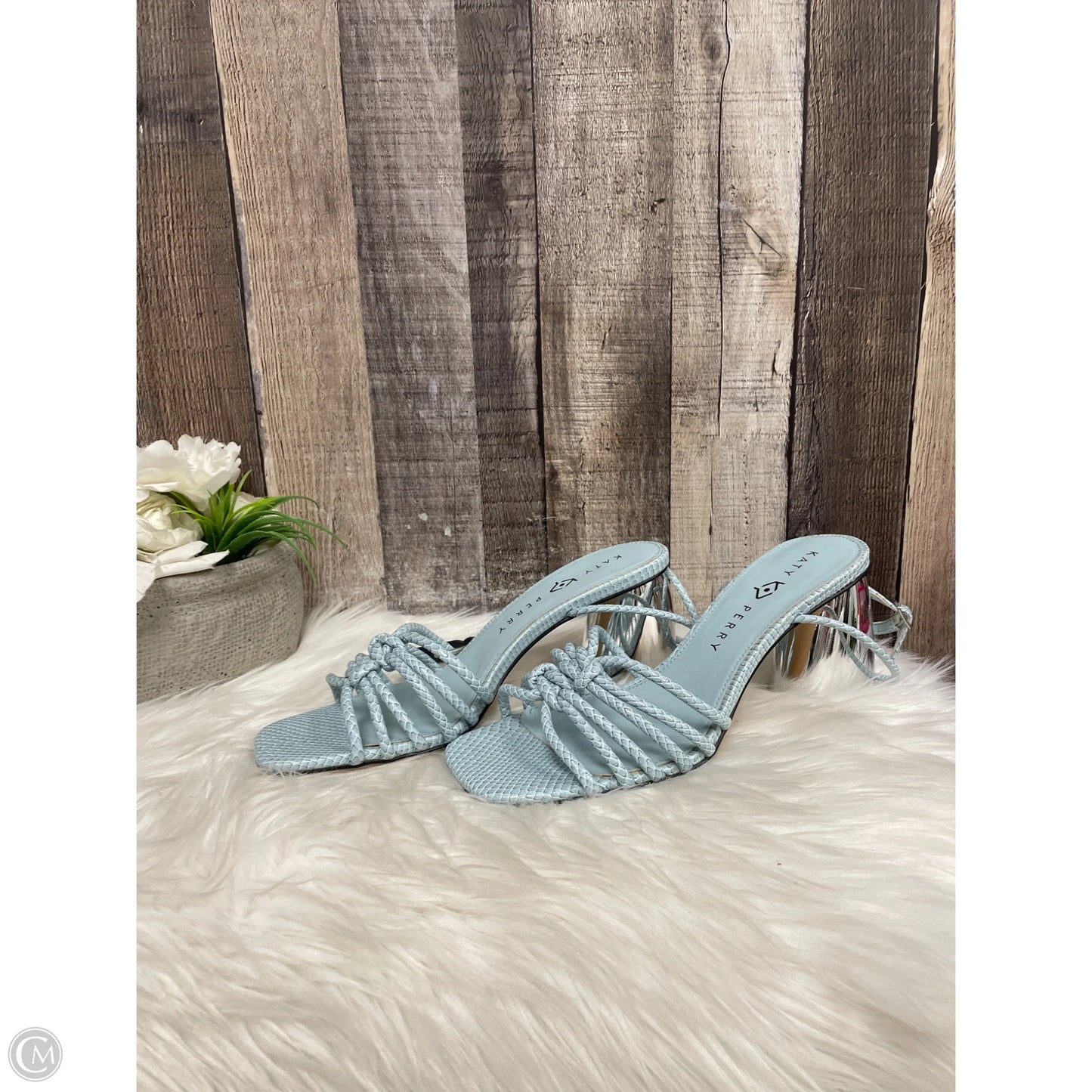Sandals Heels Block By Cme In Blue, Size: 8.5