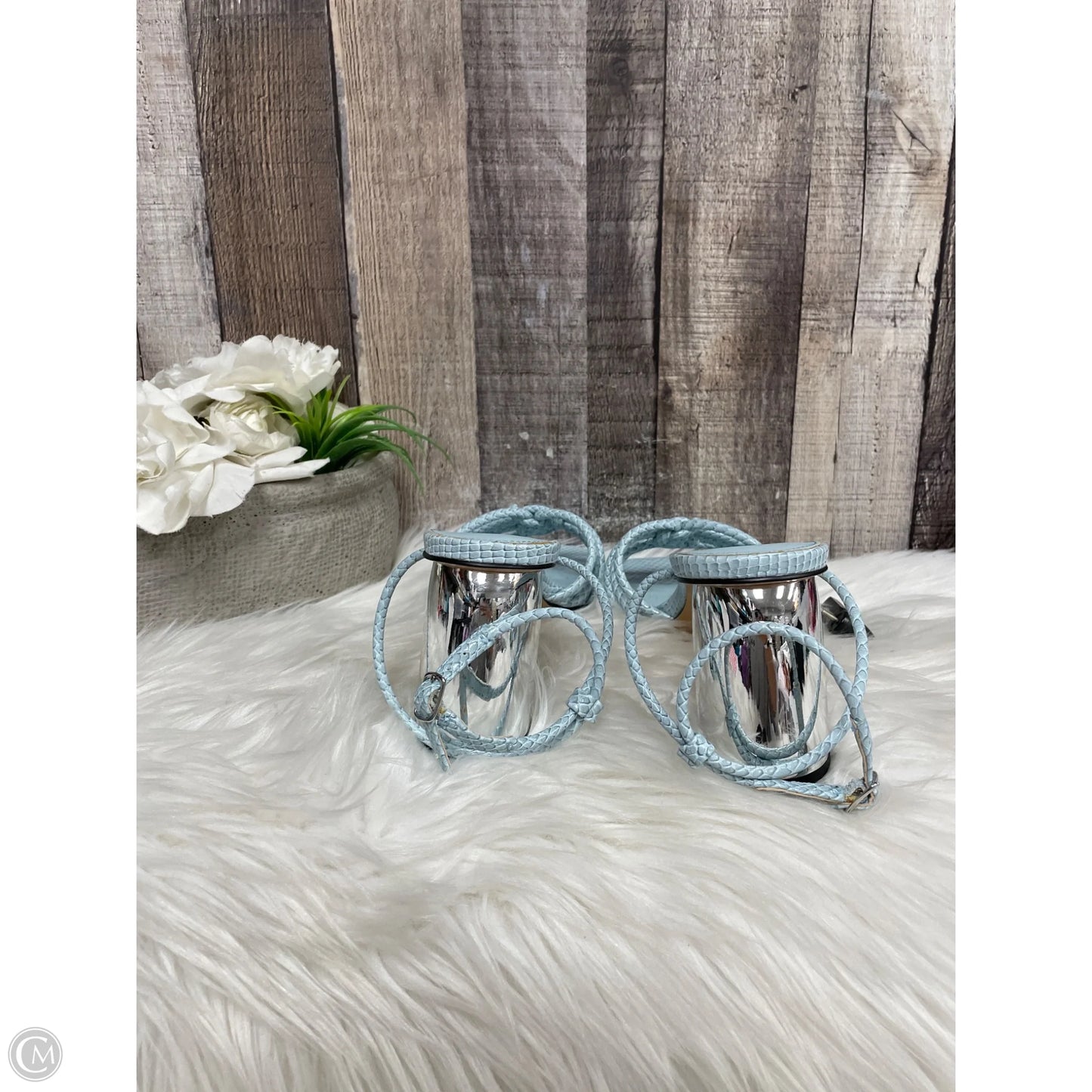 Sandals Heels Block By Cme In Blue, Size: 8.5