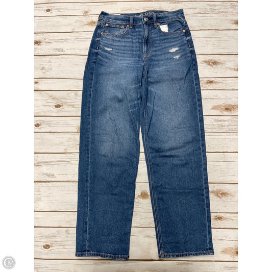 Jeans Wide Leg By American Eagle In Blue Denim, Size: 4