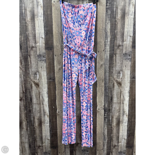 Jumpsuit Designer By Lilly Pulitzer In Blue & Pink, Size: L