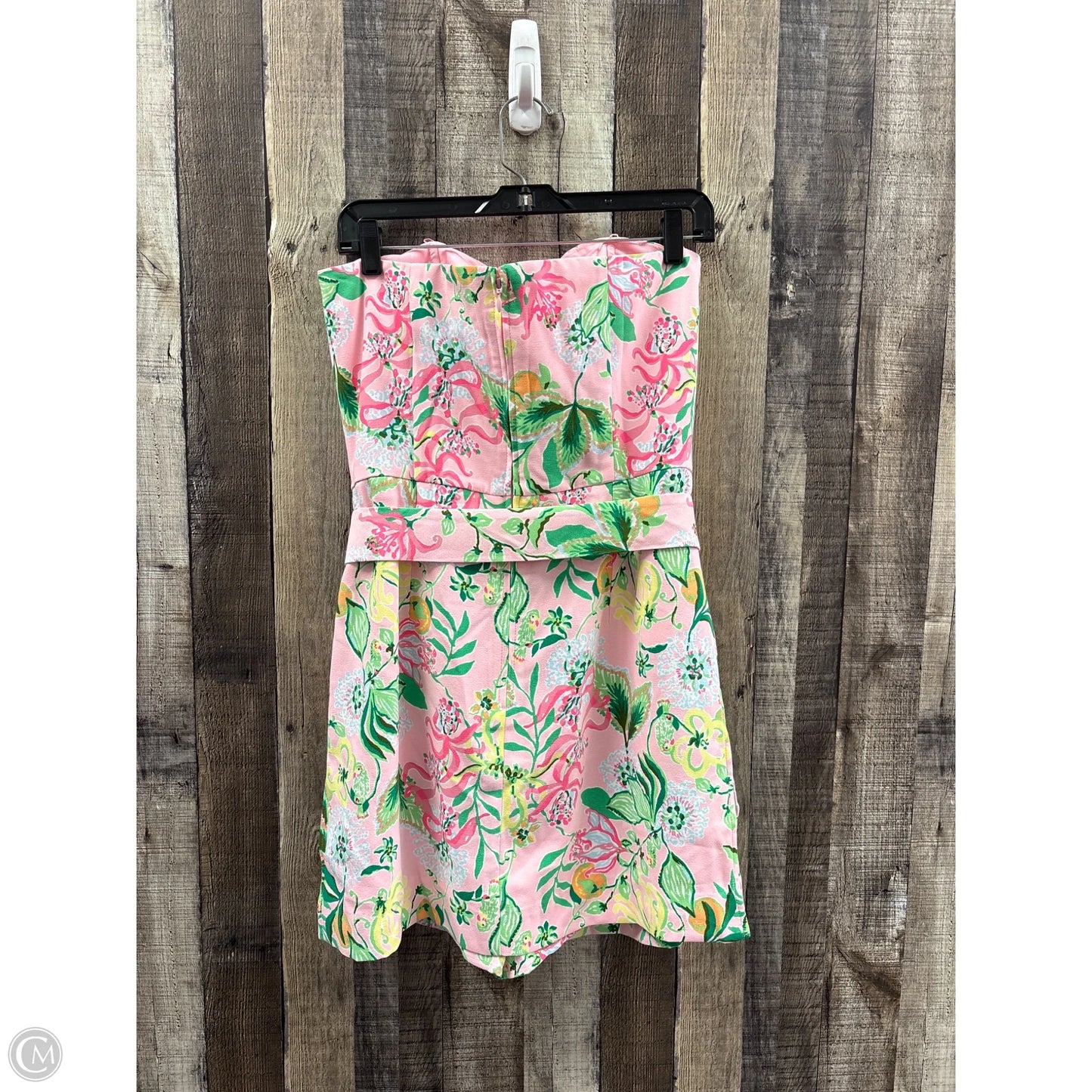 Romper Designer By Lilly Pulitzer In Green & Pink, Size: M