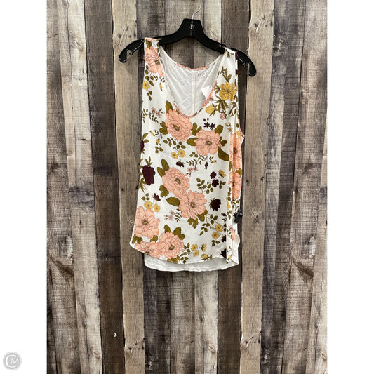 Top Sleeveless By Loft In Floral Print, Size: L