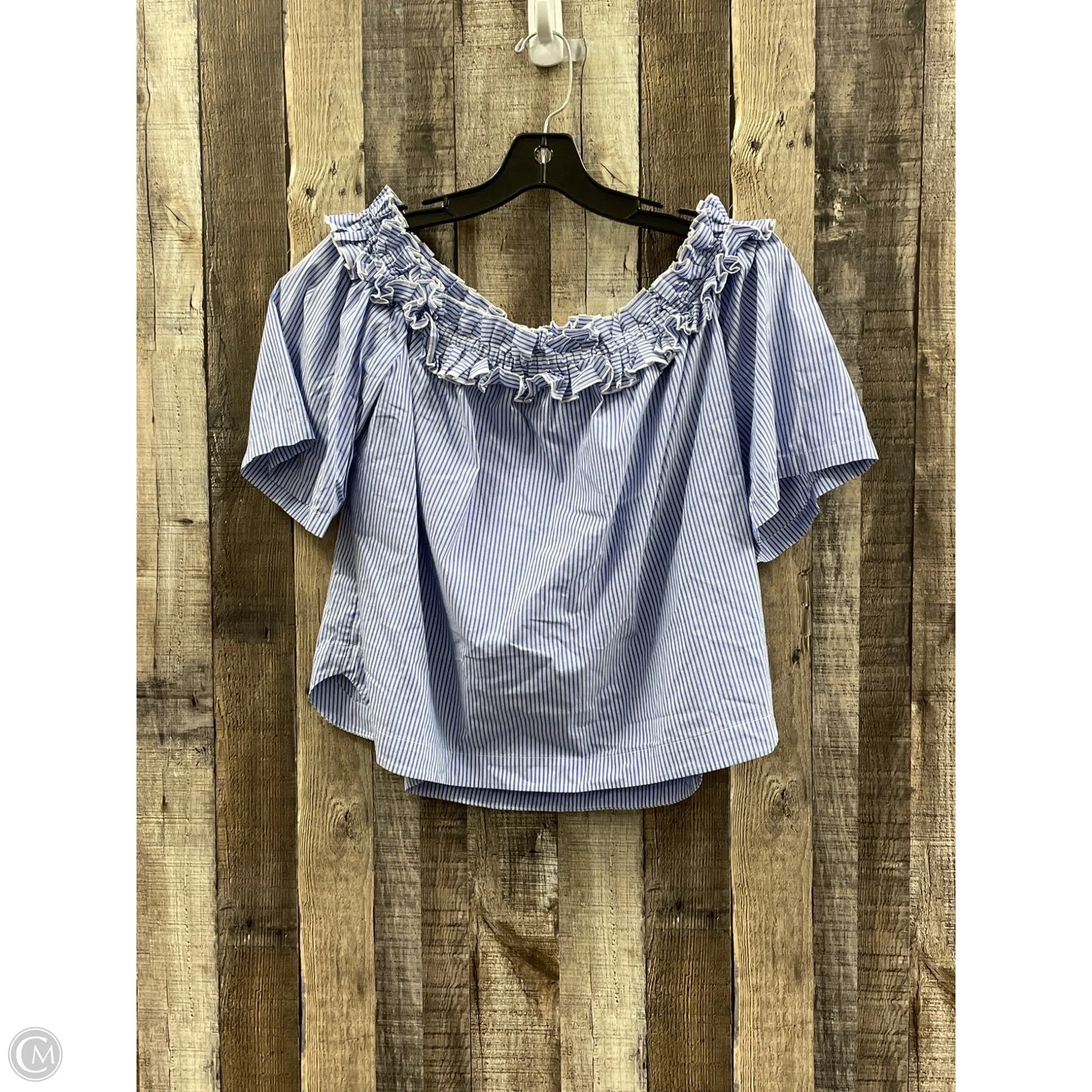 Top Short Sleeve By Vineyard Vines In Blue & White, Size: Xl