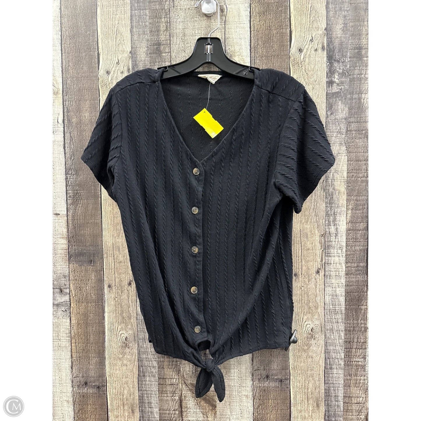 Top Short Sleeve By Weatherproof In Black, Size: M