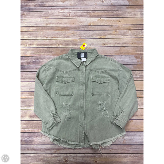 Jacket Shirt By Blue B In Green, Size: L