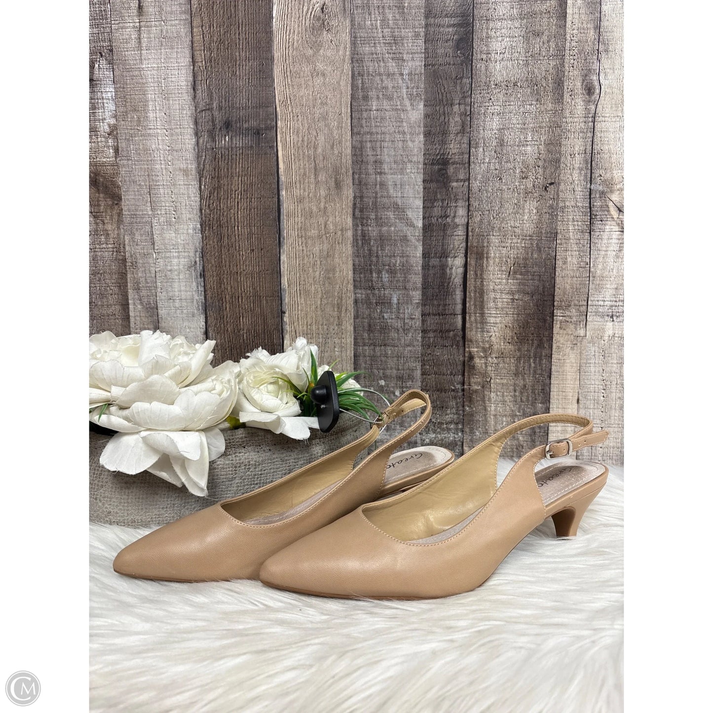 Shoes Heels Kitten By Cme In Beige, Size: 8