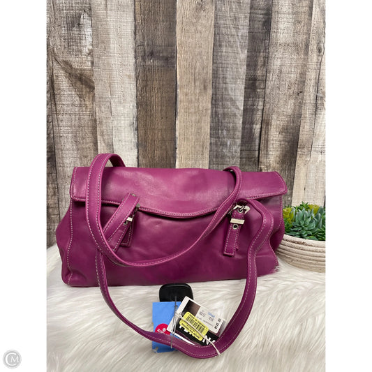 Handbag Leather By Perlina, Size: Medium