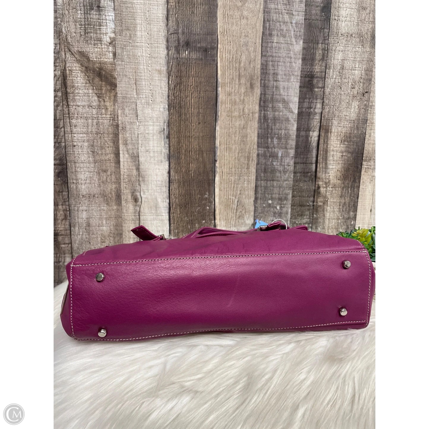 Handbag Leather By Perlina, Size: Medium