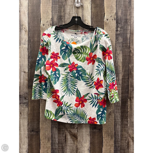 Top 3/4 Sleeve By Tommy Bahama In Floral Print, Size: M