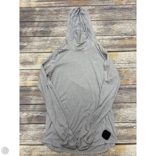 Athletic Top Long Sleeve Hoodie By Nike Apparel In Grey, Size: M