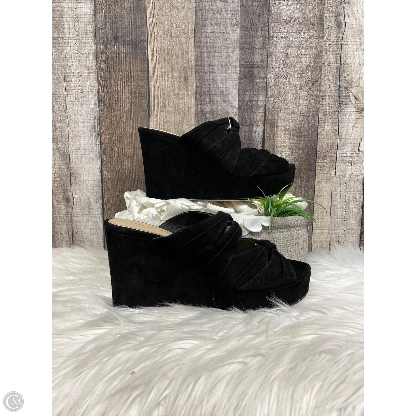 Sandals Heels Block By Etienne Aigner In Black, Size: 8.5
