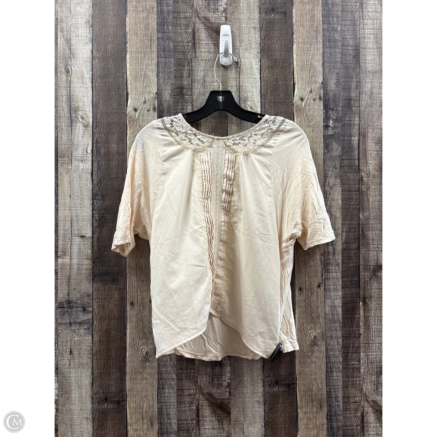Top Short Sleeve By Cmf In Beige, Size: S