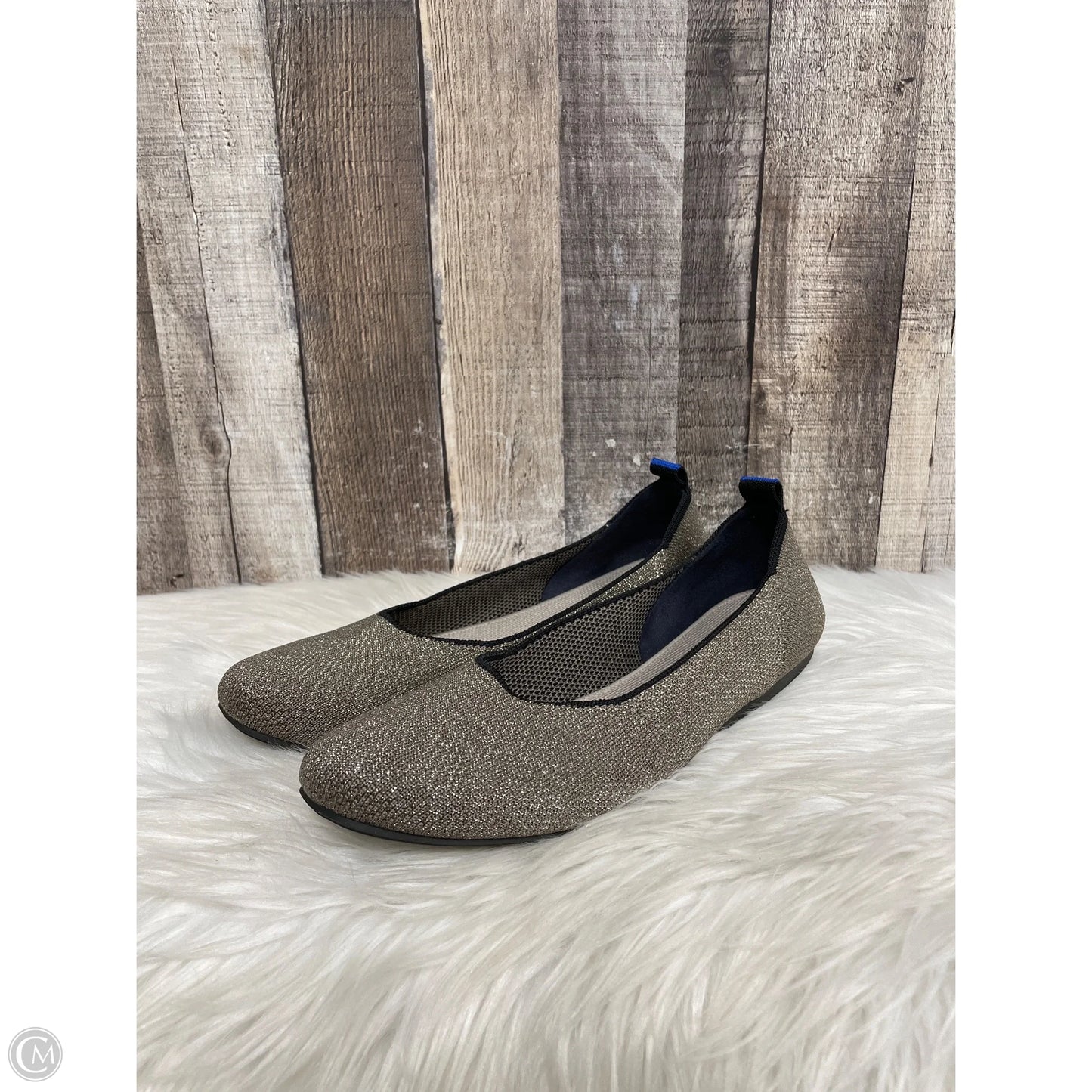 Shoes Flats By Rothys In Silver, Size: 10