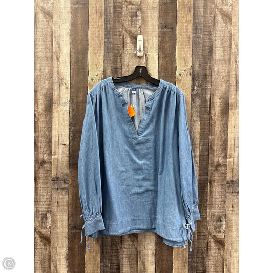 Top Long Sleeve By Old Navy In Blue, Size: Xxl