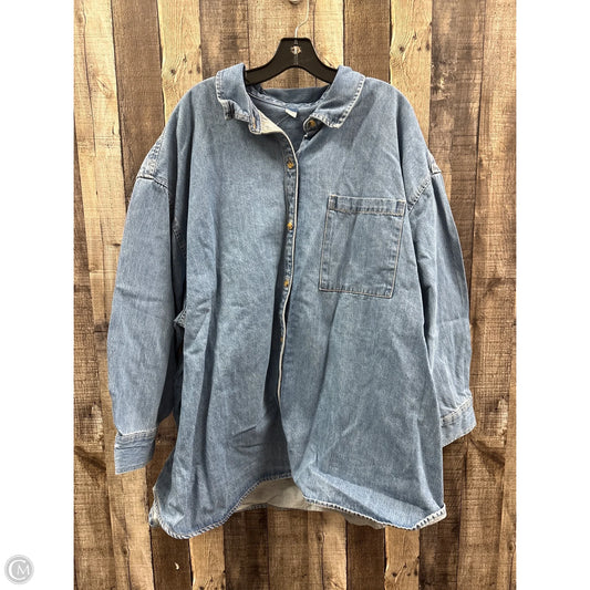 Jacket Shirt By Old Navy In Blue Denim, Size: 3x