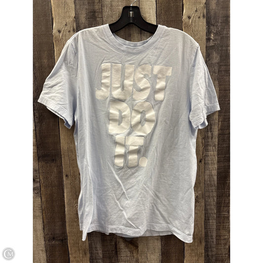 Athletic Top Short Sleeve By Nike In Blue, Size: M