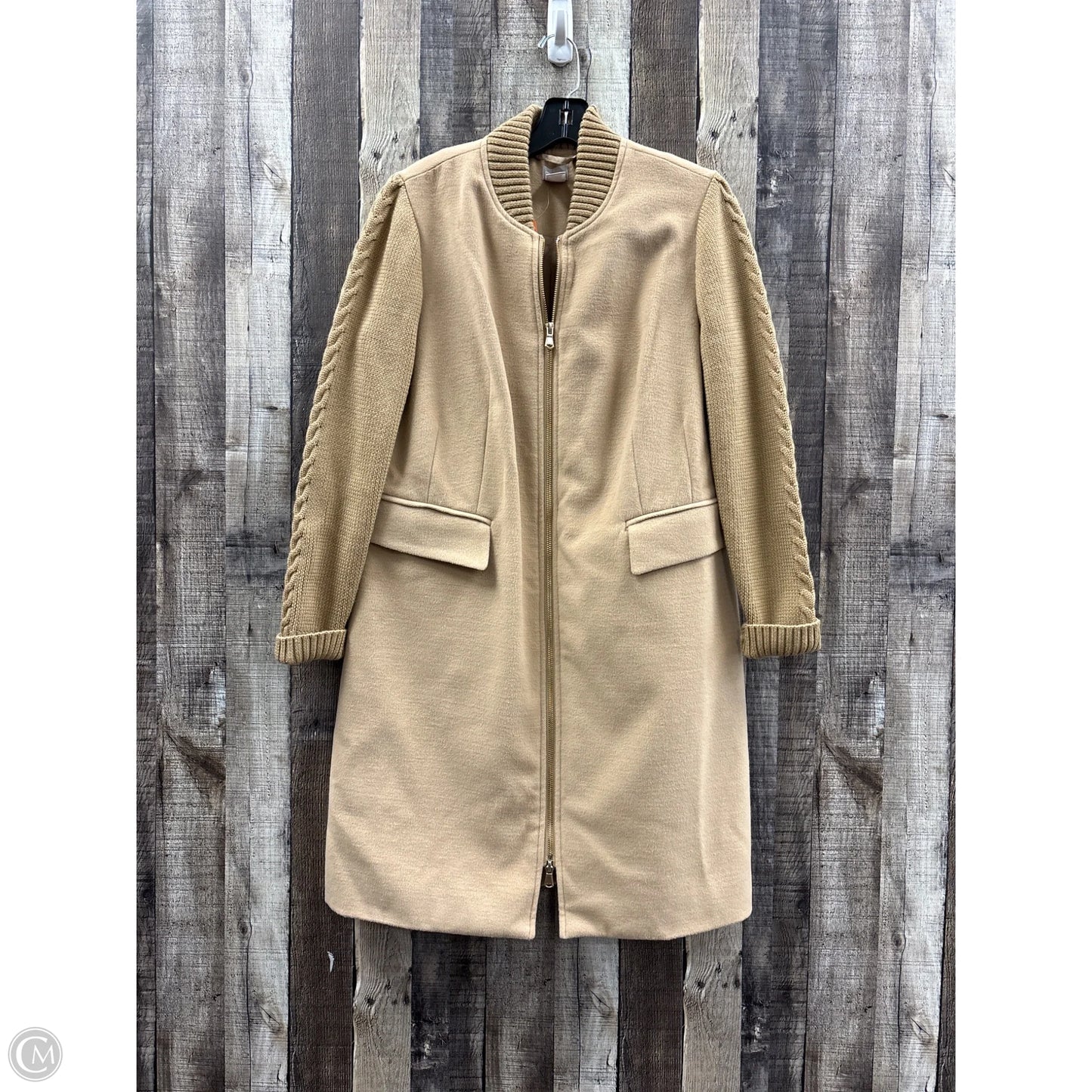 Coat Peacoat By Chicos In Tan, Size: M