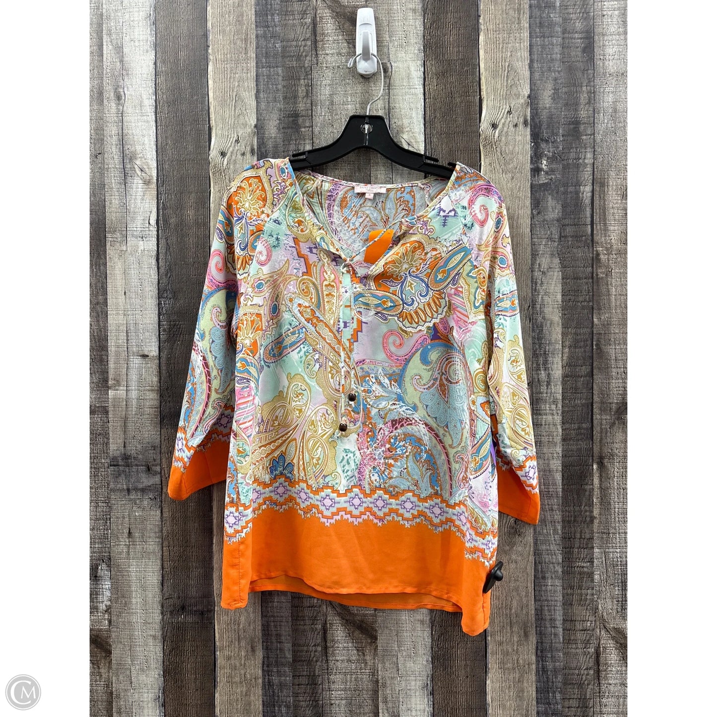 Top Long Sleeve By Saint Tropez In Orange, Size: S