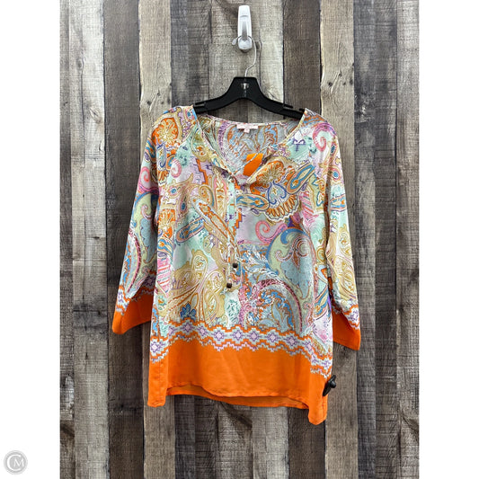 Top Long Sleeve By Saint Tropez In Orange, Size: S