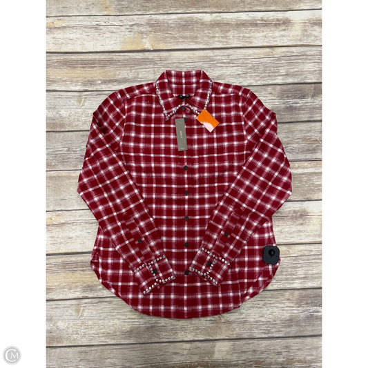 Top Long Sleeve By J. Crew In Plaid Pattern, Size: Xs