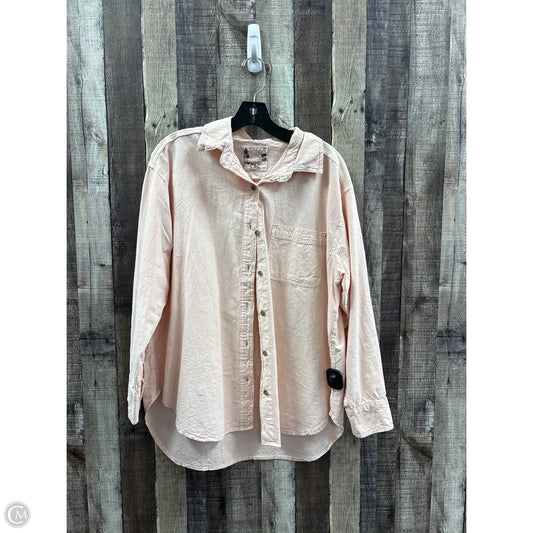 Top Long Sleeve By C And C In Peach, Size: M