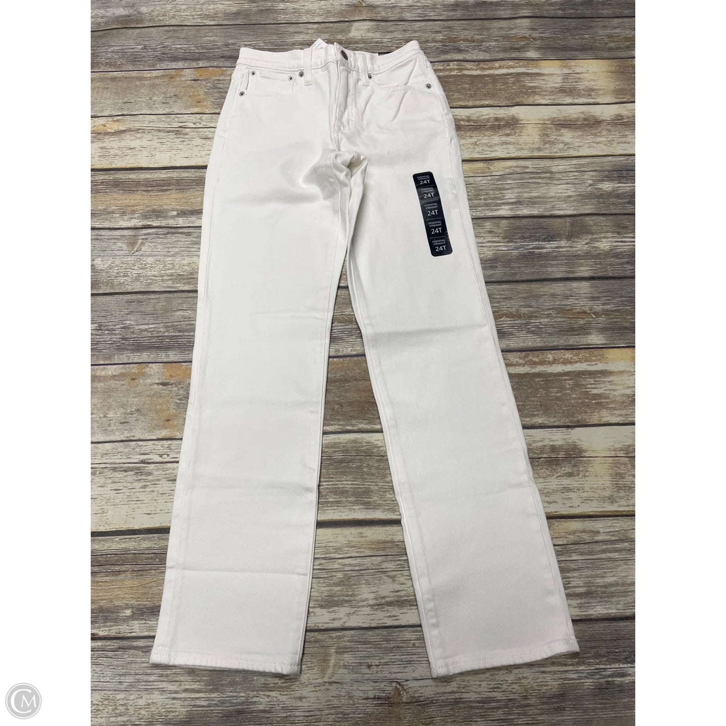 Jeans Straight By J. Crew In White Denim, Size: 0