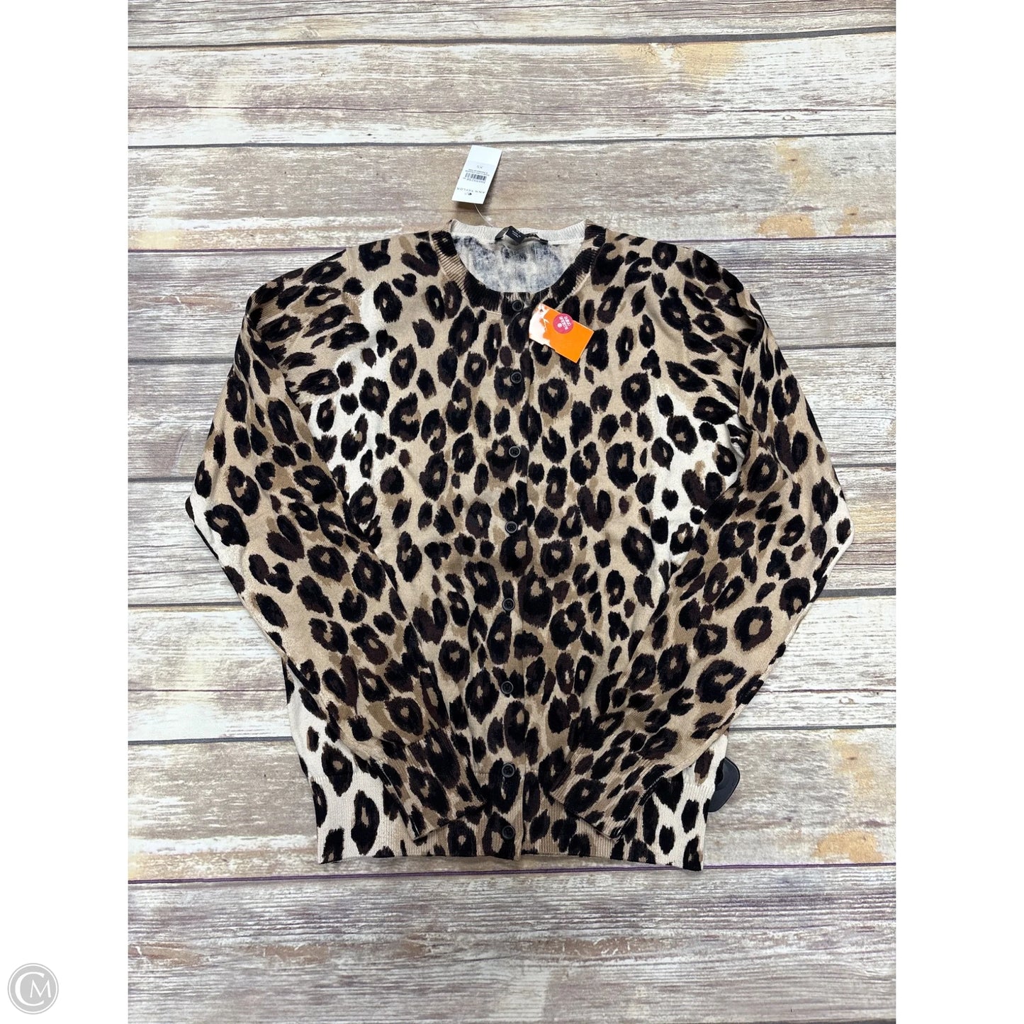 Cardigan By Ann Taylor In Animal Print, Size: Xs