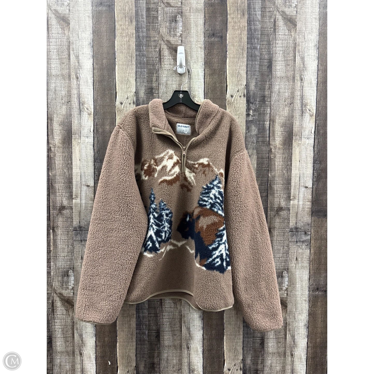 Jacket Fleece By Old Navy In Brown, Size: Xl