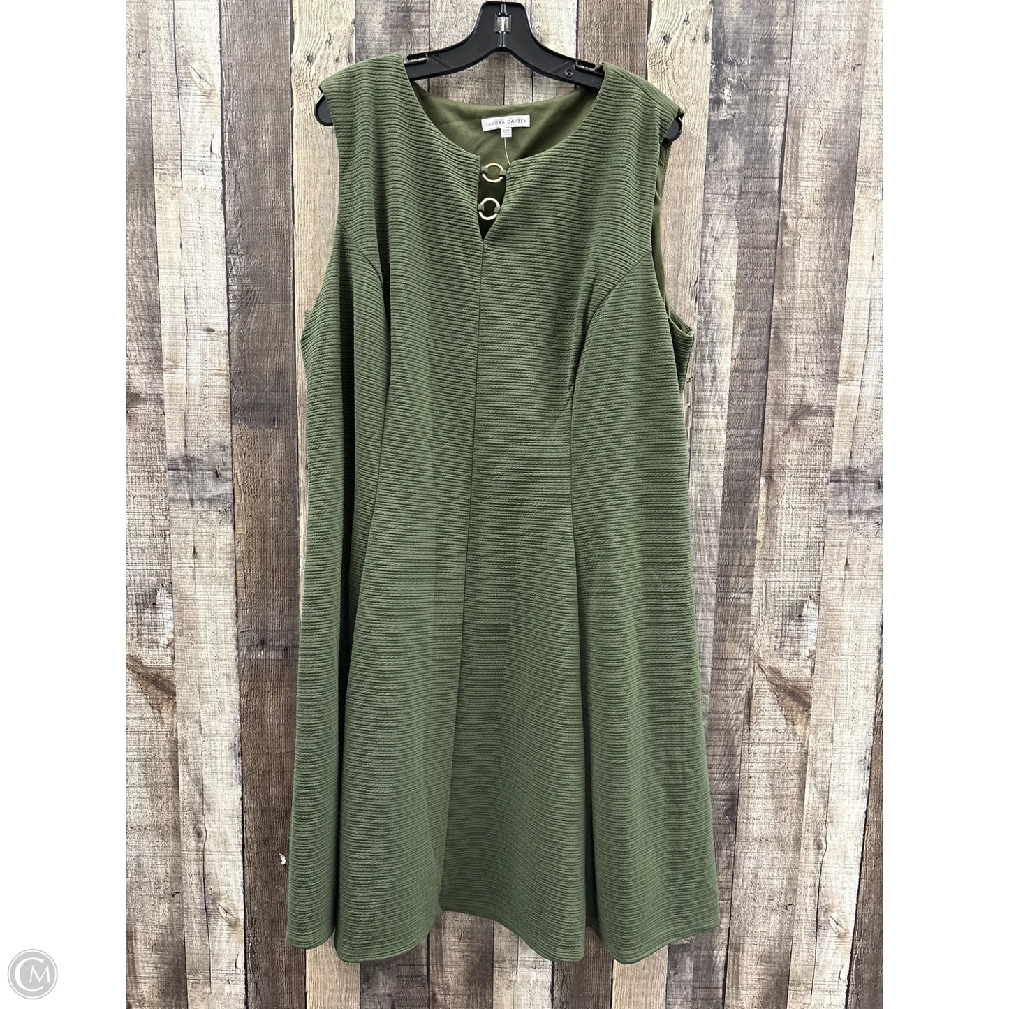 Dress Casual Short By Sandra Darren In Green, Size: 3x
