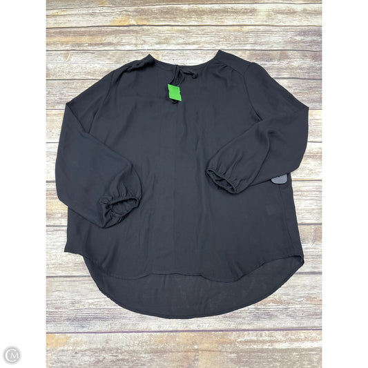 Top Long Sleeve By Joan Vass In Black, Size: M