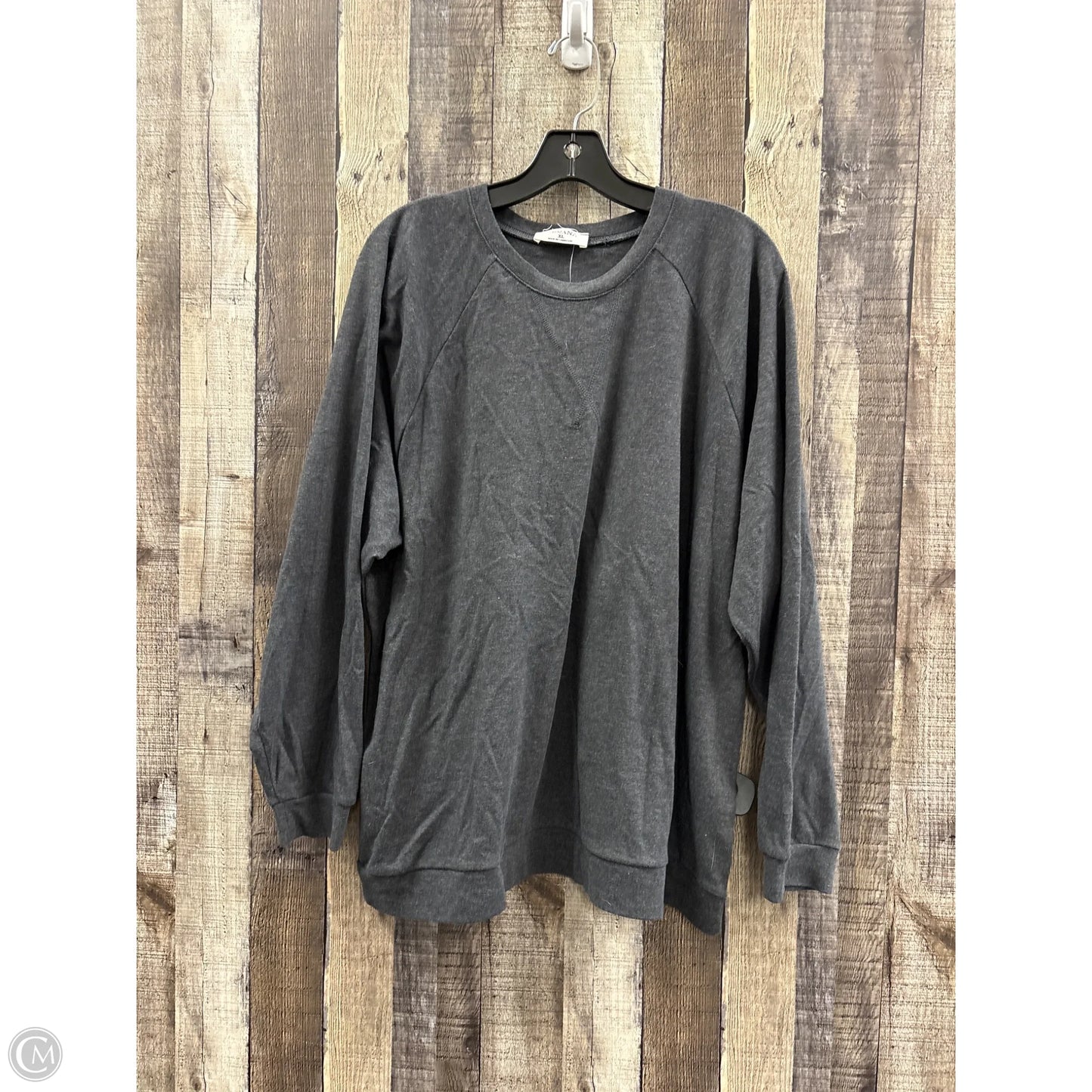 Top Long Sleeve By Zenana In Grey, Size: Xl