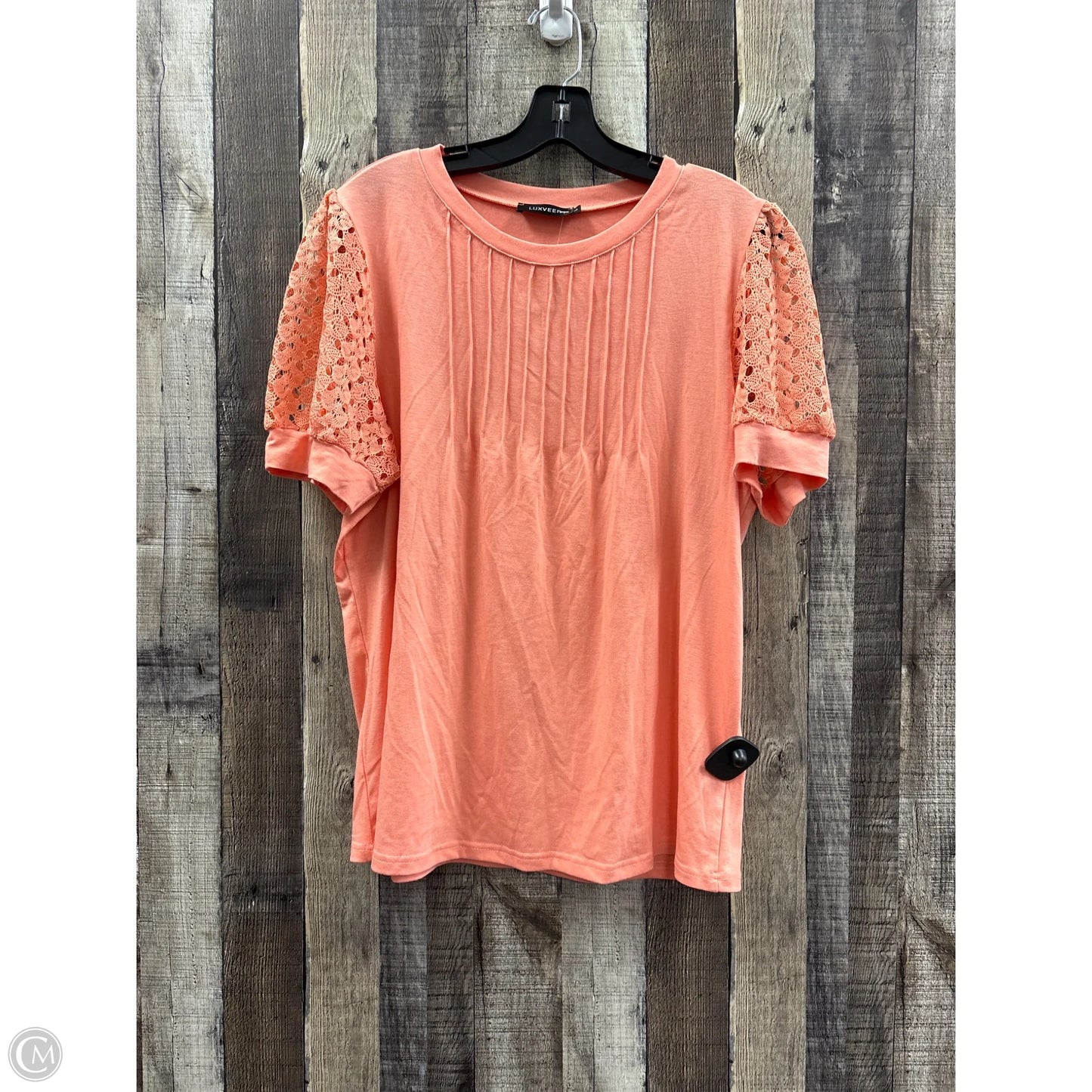Top Short Sleeve By Cme In Orange, Size: L