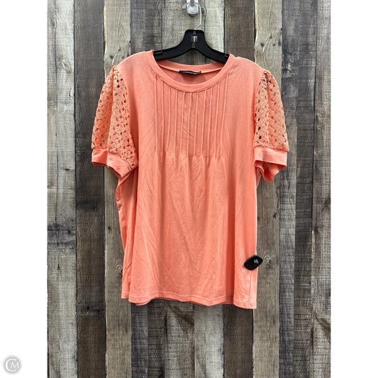 Top Short Sleeve By Cme In Orange, Size: L