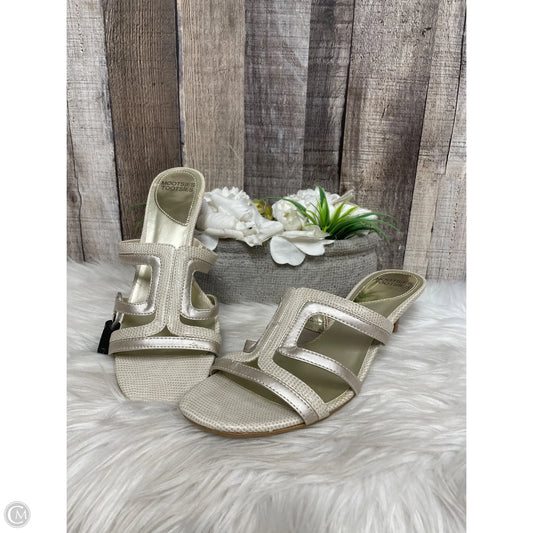Sandals Heels Kitten By Mootsies Tootsies In Silver, Size: 9