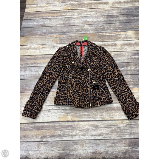 Jacket Moto Leather By White House Black Market In Animal Print, Size: 6