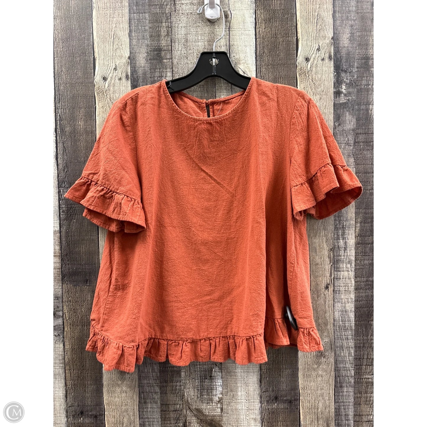 Top Short Sleeve By Cmf In Orange, Size: M