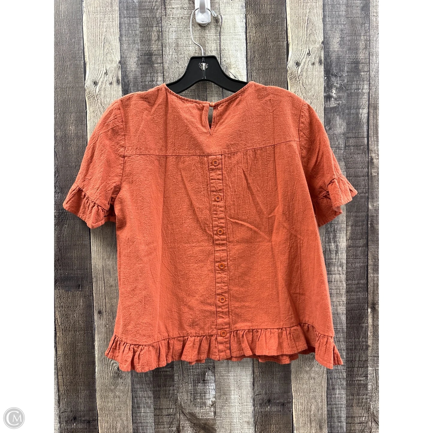 Top Short Sleeve By Cmf In Orange, Size: M
