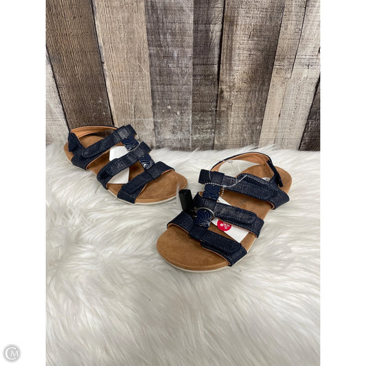 Sandals Flats By Vionic In Navy, Size: 6
