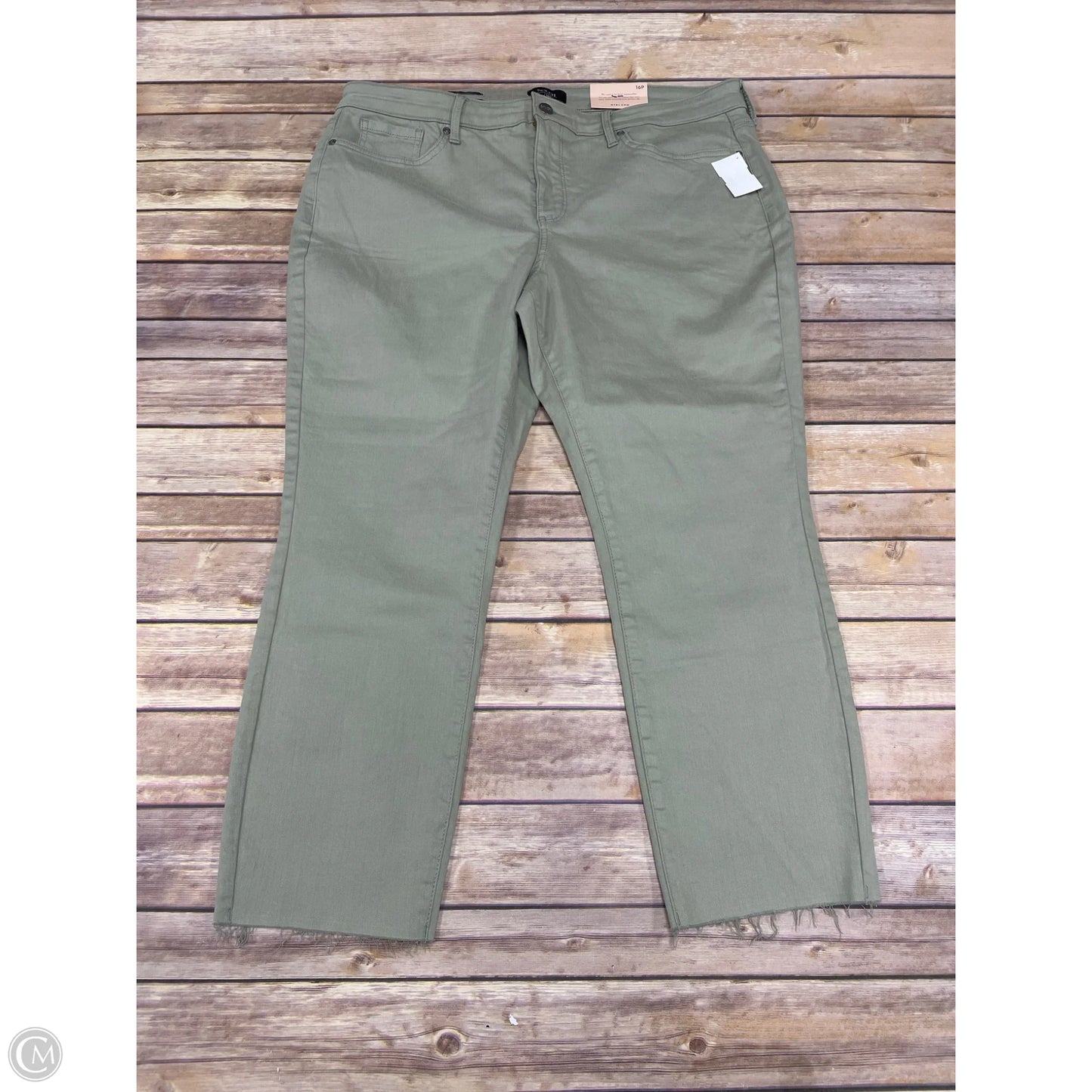 Jeans Straight By Not Your Daughters Jeans In Green Denim, Size: 16
