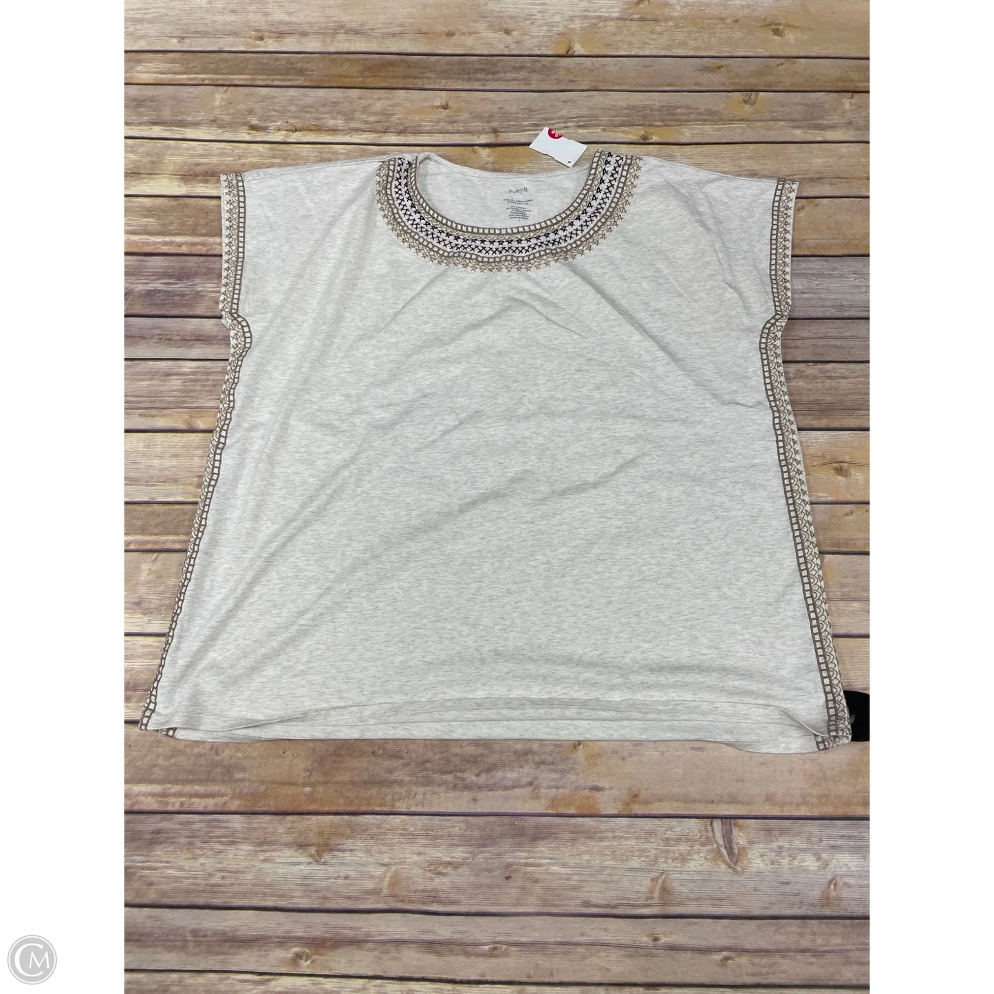 Top Short Sleeve By Pure Jill In Tan, Size: L