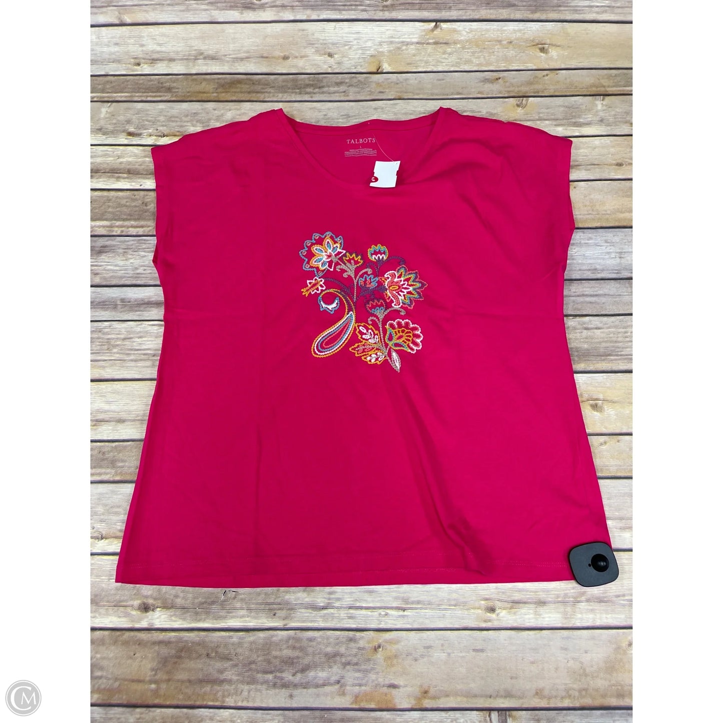 Top Short Sleeve By Talbots In Pink, Size: L