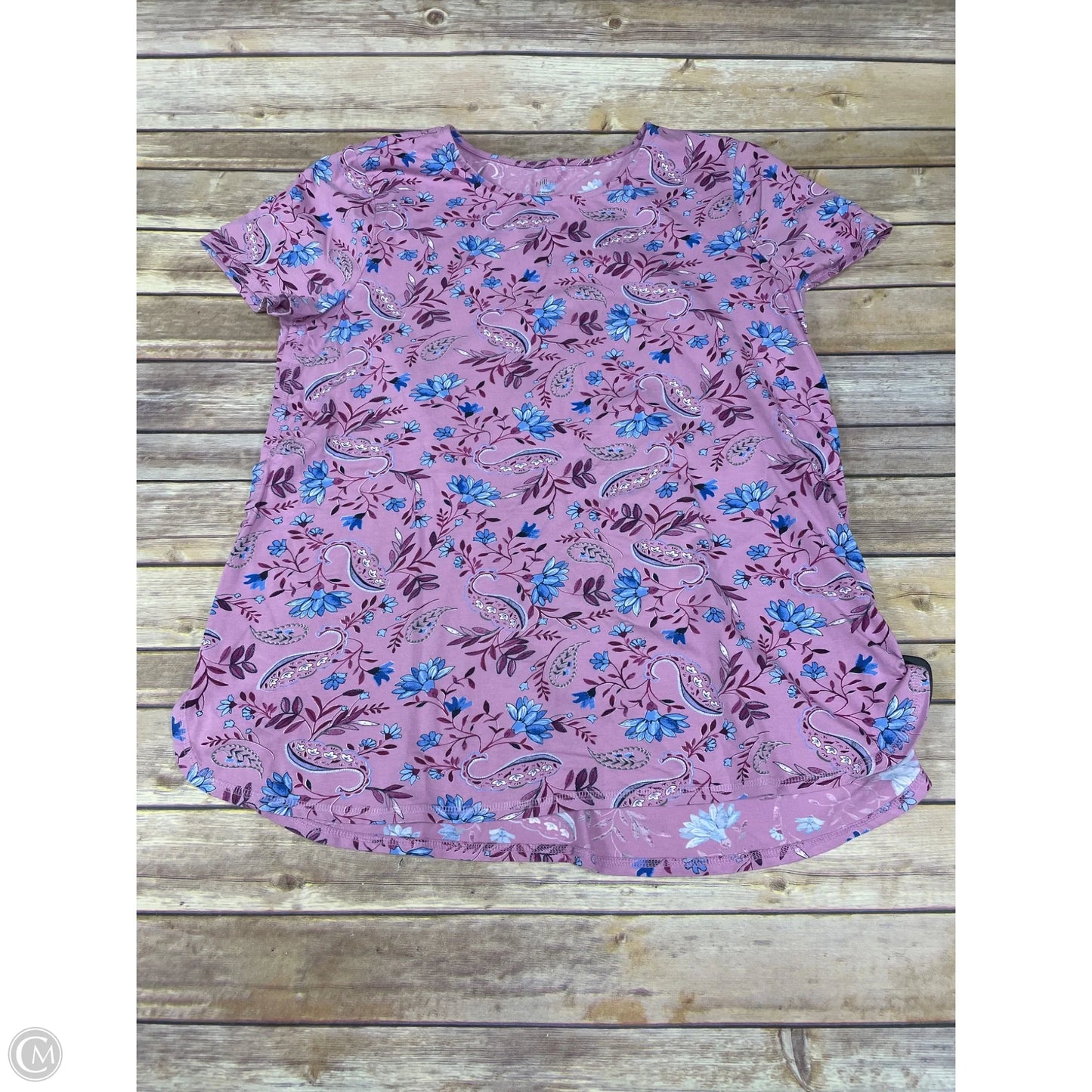 Top Short Sleeve By J. Jill In Floral Print, Size: L