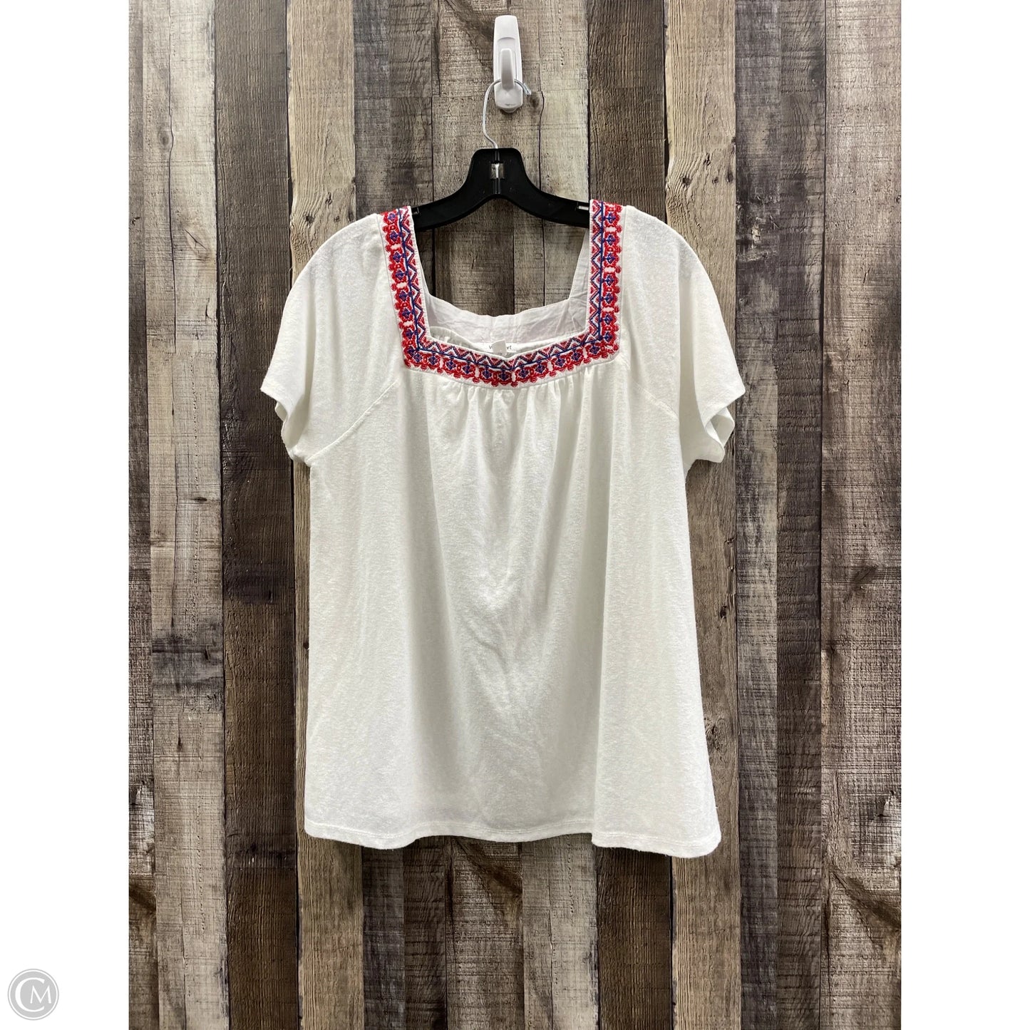 Top Short Sleeve By Westport In White, Size: 1x