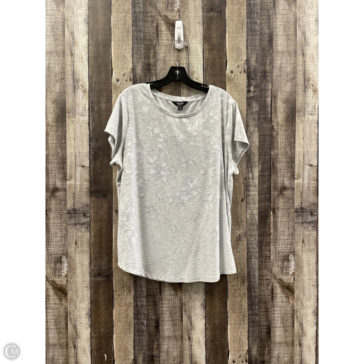 Top Short Sleeve By Simply Vera In Grey, Size: Xxl