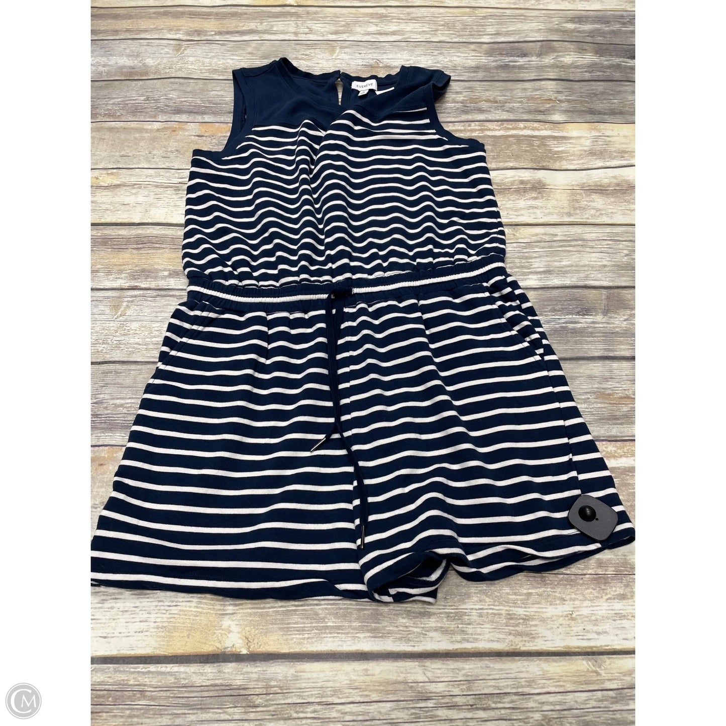 Romper By Evereve In Blue & White, Size: Xl