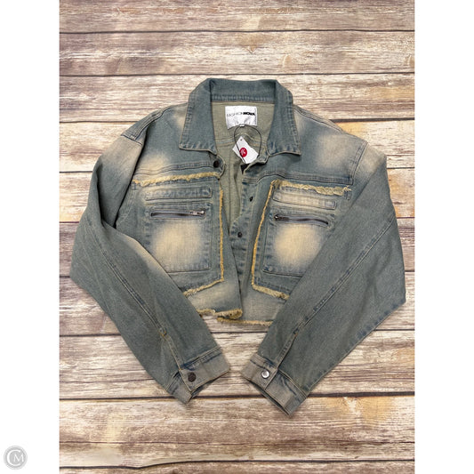 Jacket Denim By Fashion Nova In Blue Denim, Size: L